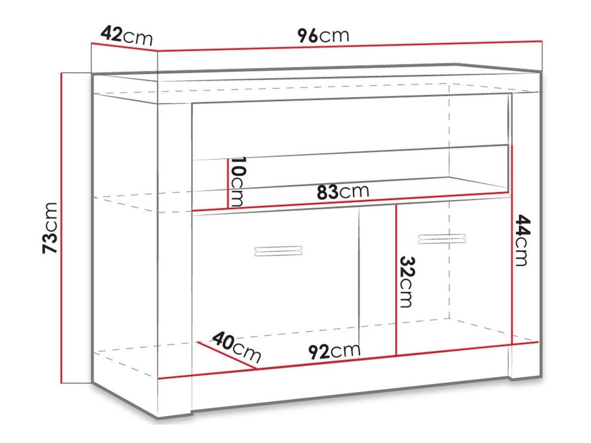 TV-bord Serfeno 107 (Lys ask)