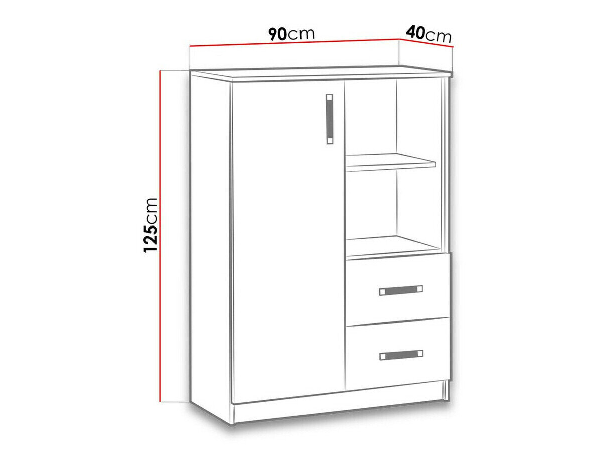 Kommode Lorlare 105 (Hvid + Grå)