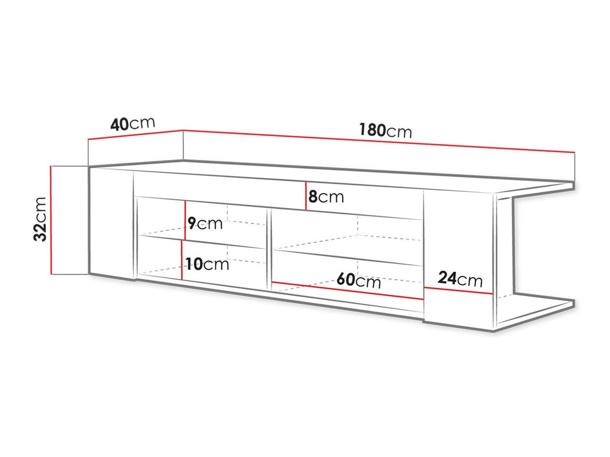 TV-meubel Ver I (Wit + Glanzend wit)