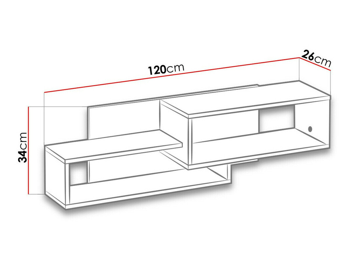 Wandplank Lorlare 104 (Wit + Grijs)