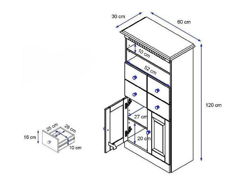 Stehender Badezimmerschrank Deletri 105 (Kiefernholzoptik)