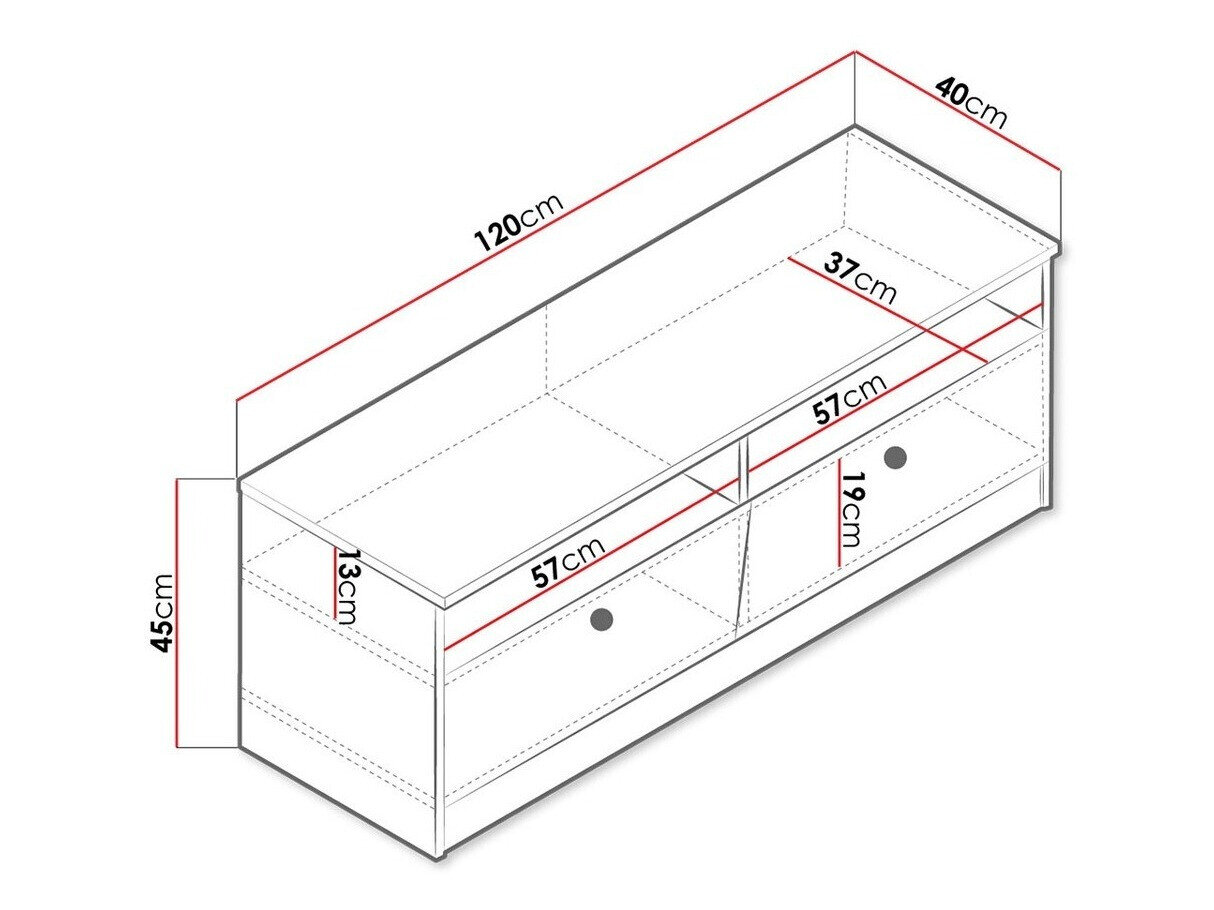 TV-bord Almira 107 (Artisan eg + Hvid)