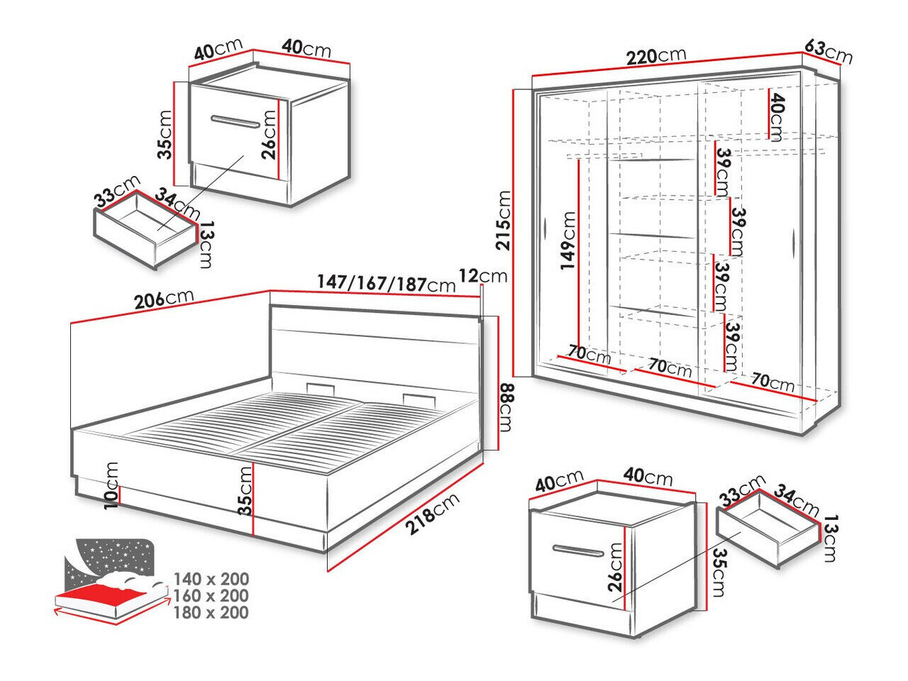 Soveværelsessæt Livsori 109