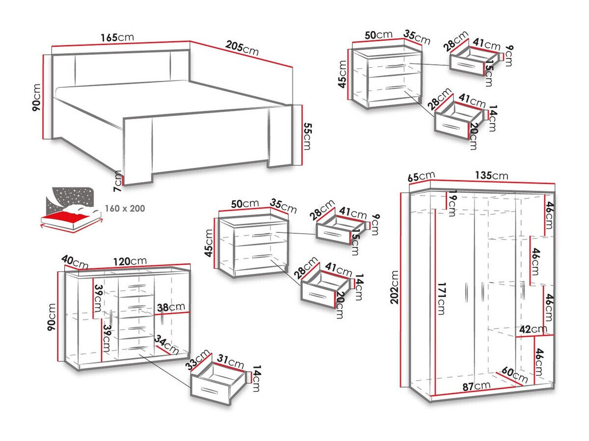 Ensemble de chambre Catromi 123 (Blanc + Soft Pik 029)