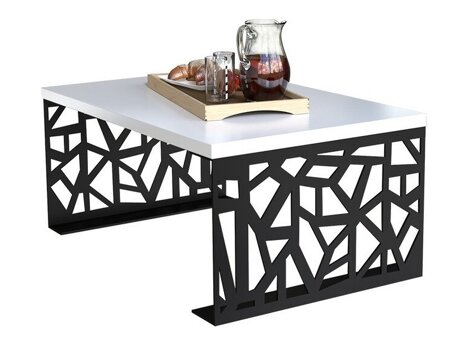 Salontafel Germantown 101 (Matzwart + Glanzend wit)