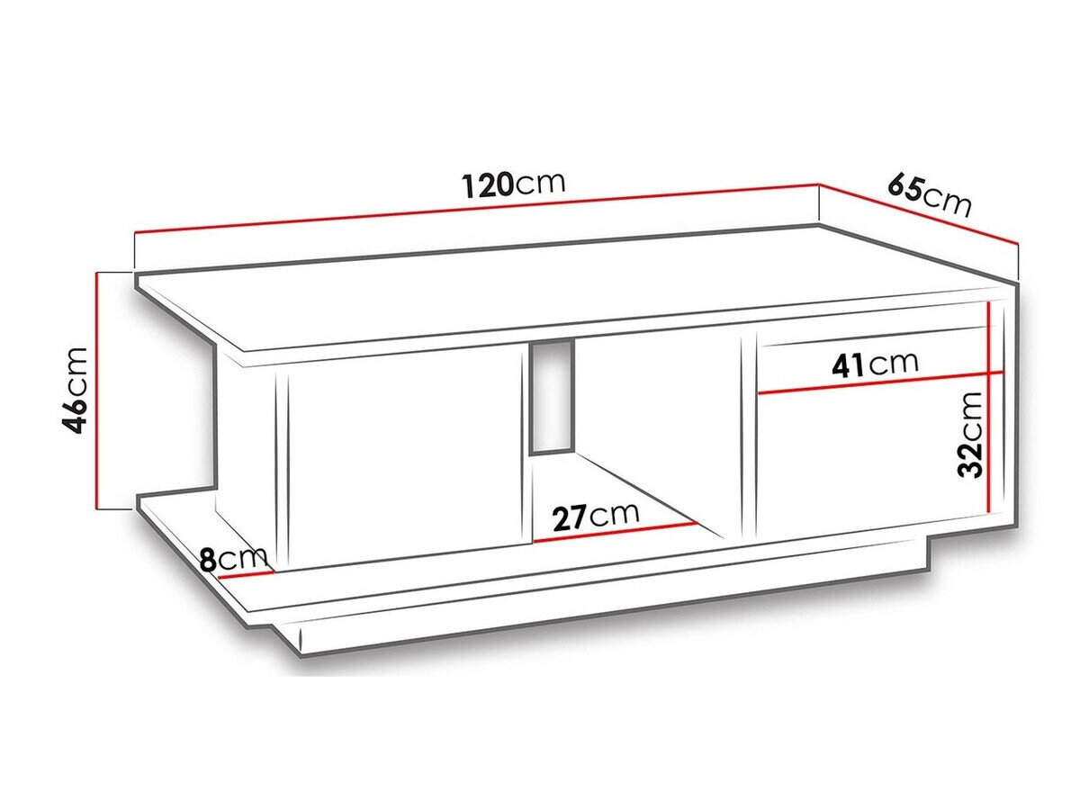 Sofabord Fivelbo 103 (Kloster eg + Blank sort)
