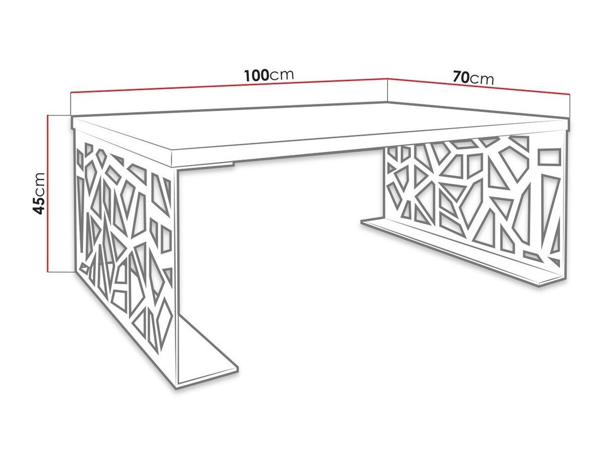 Table basse Germantown 101 (Noir mat + Blanc brillant)