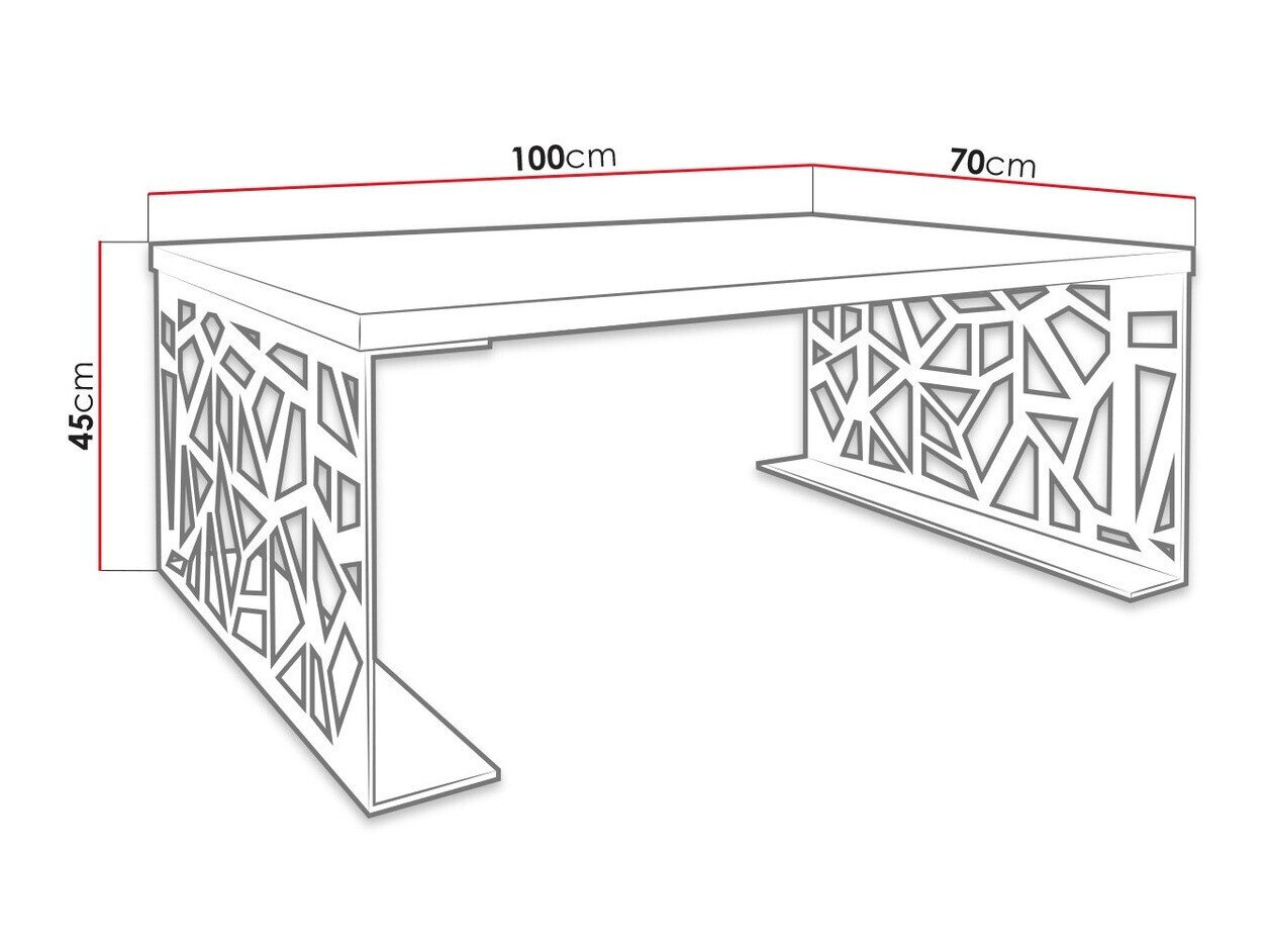 Table basse Germantown 101 (Noir mat + Chêne)