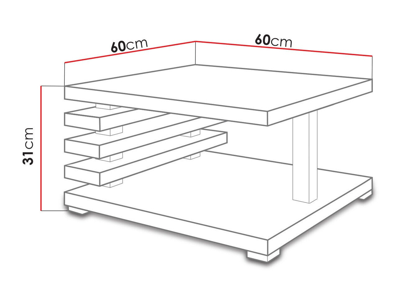 Table basse Goodyear 122 (Noir mat)