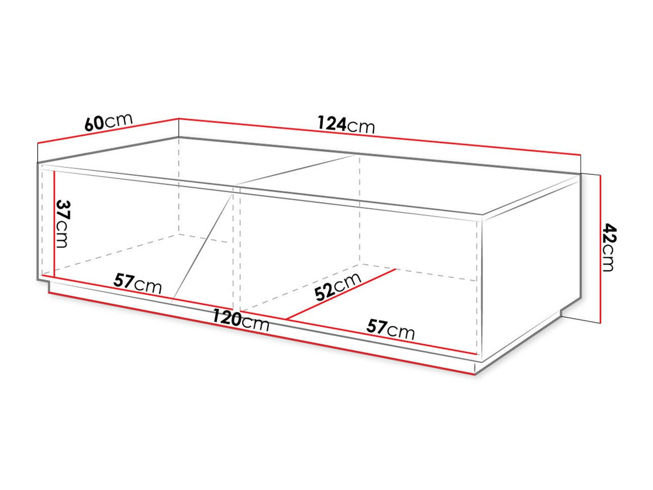 Sofabord Comfivo Daldune (Hvid + Wotan eg)