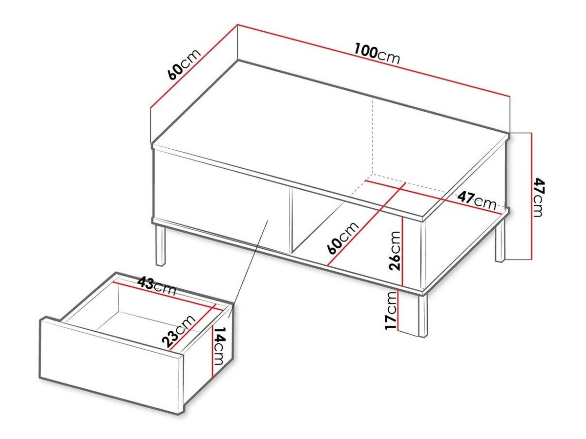 Salontafel Lomsore 102 (Zwart)