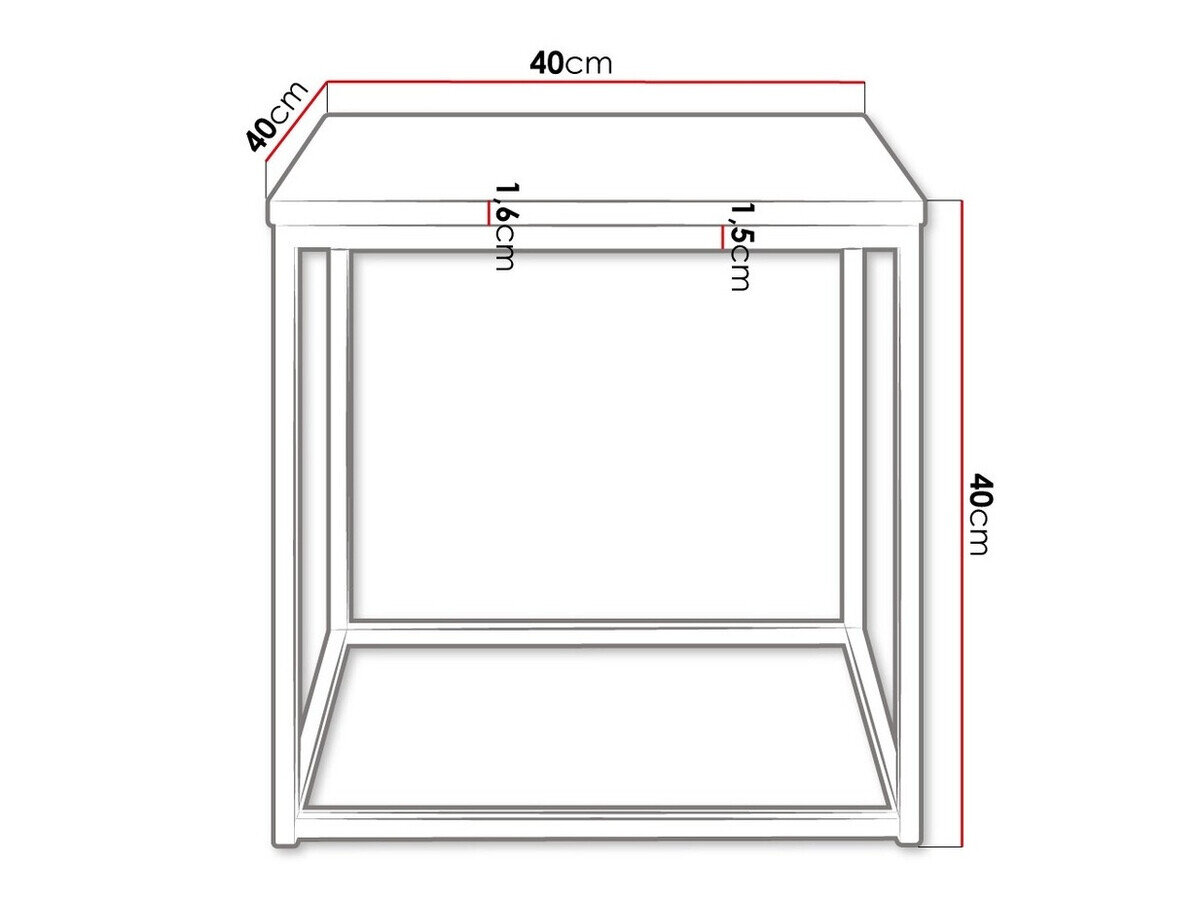 Sofabord Germantown 106 (Mat sort + Blank sort)