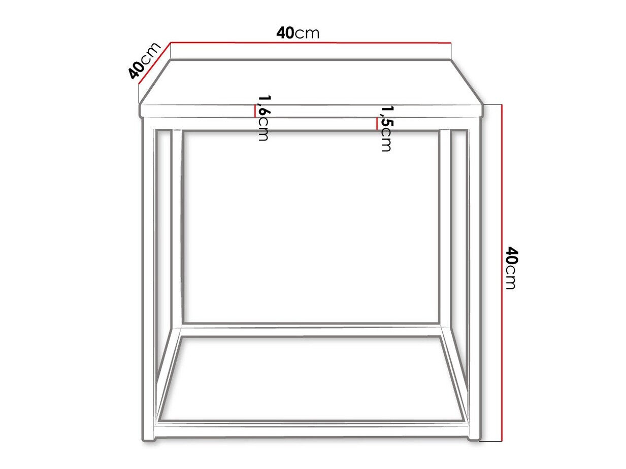 Table basse Germantown 106 (Noir mat + Blanc brillant)