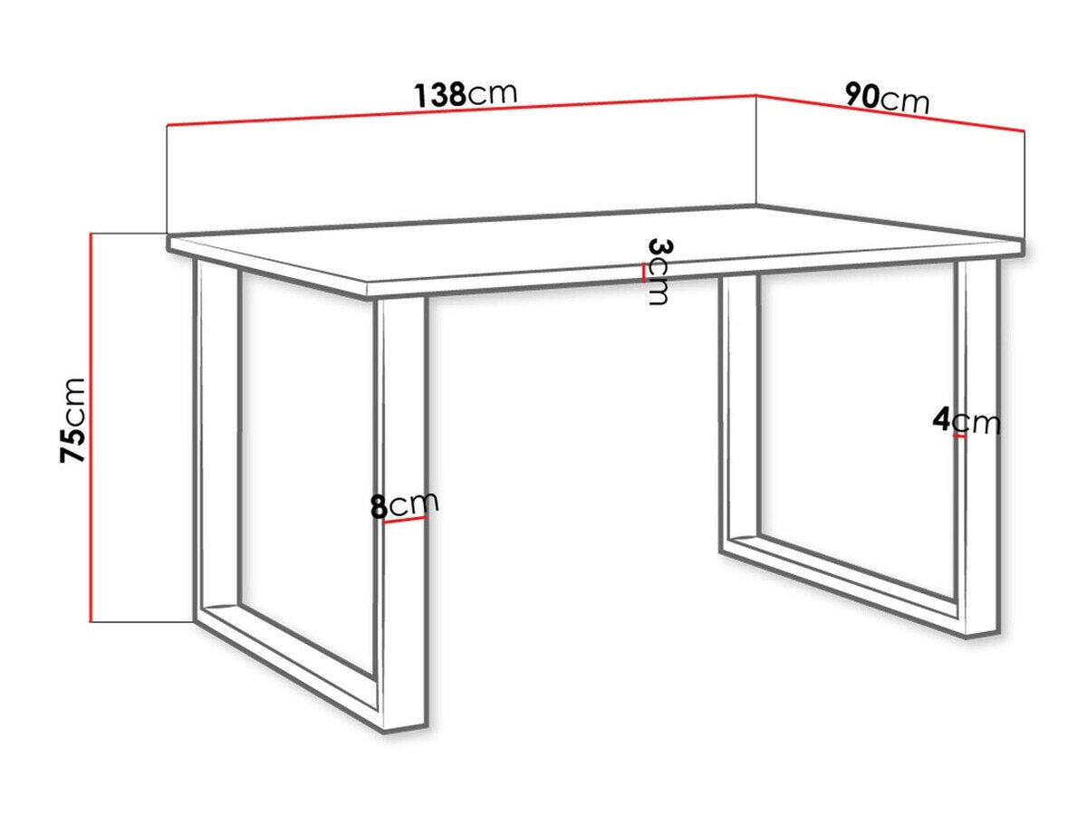 Bord Tucson 137 (Lancelot eg + Sort)