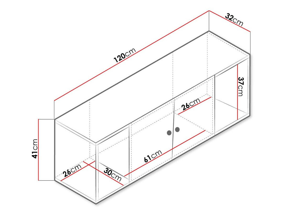 Wandkast Almira 112 (Artisan eiken + Wit)