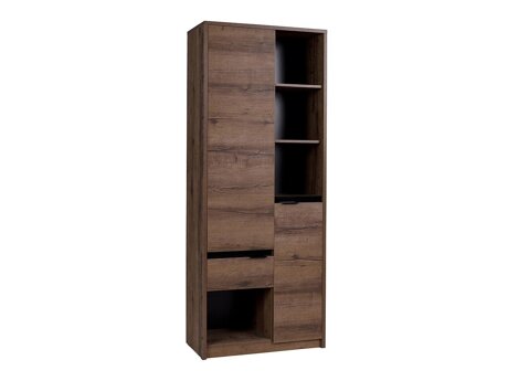 Boekenkast Fivelbo 107 (Klooster eik + Glanzend zwart)
