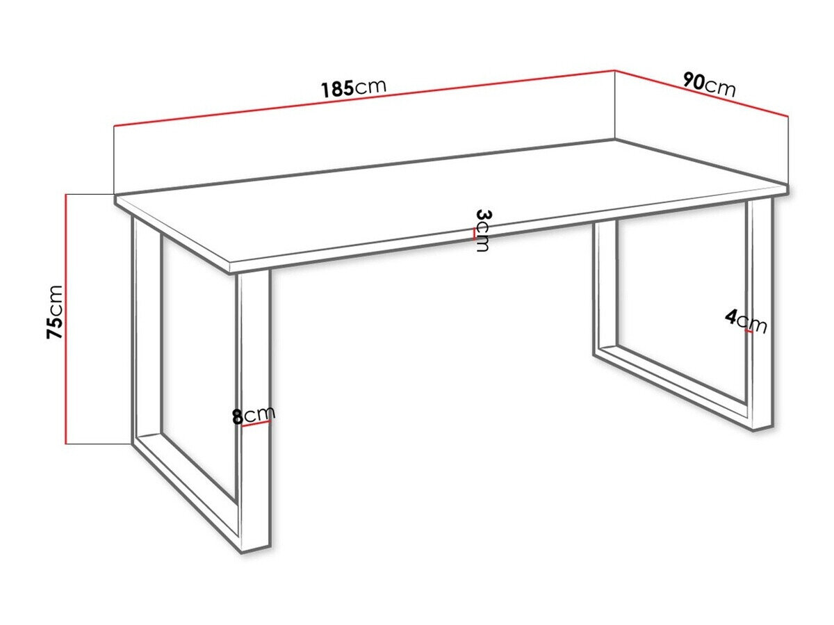 Bord Tucson 139 (Hvid + Sort)