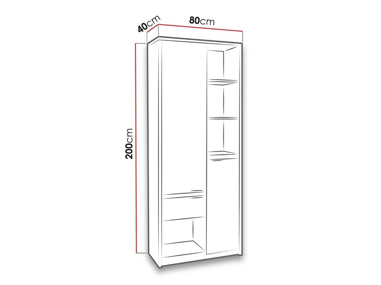 Reol Fivelbo 107 (Kloster eg + Blank sort)