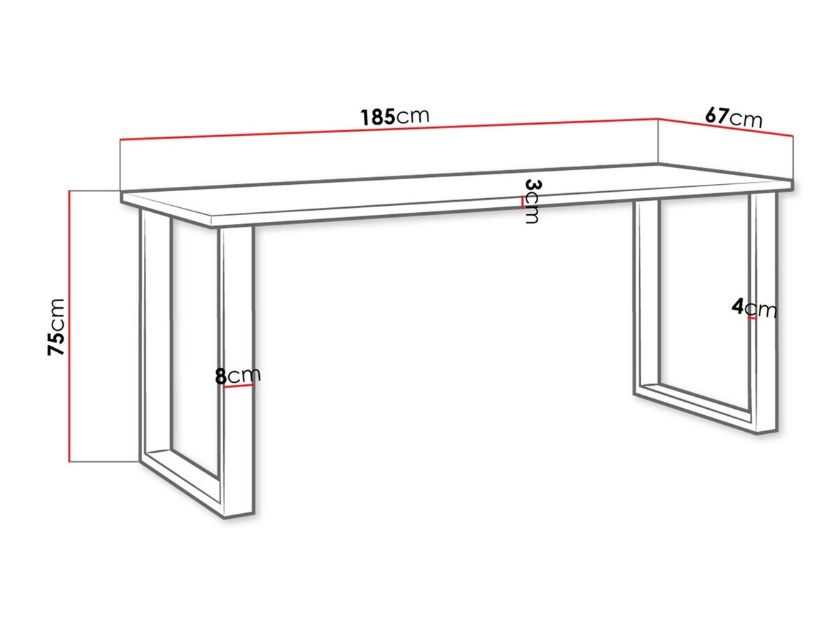 Tafel Tucson 138 (Lancelot-eik + Zwart)
