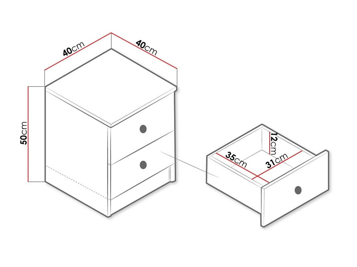 Sengebord Almira 108 (Artisan eg + Grå)