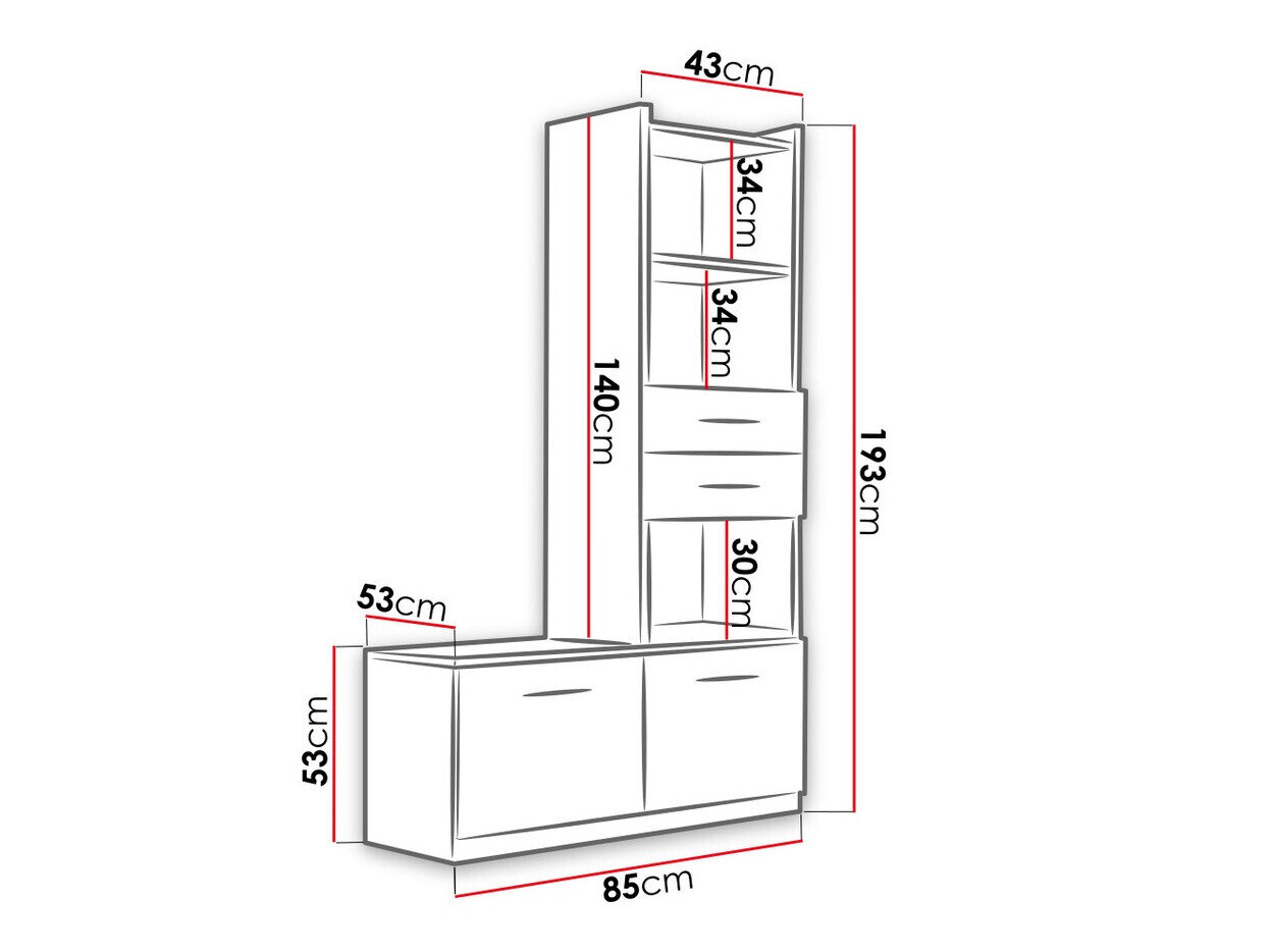 Reol Campus (Hvid + Glossy pink)
