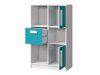 Boekenkast Merevari 101 (Wit + Glans Turquoise)
