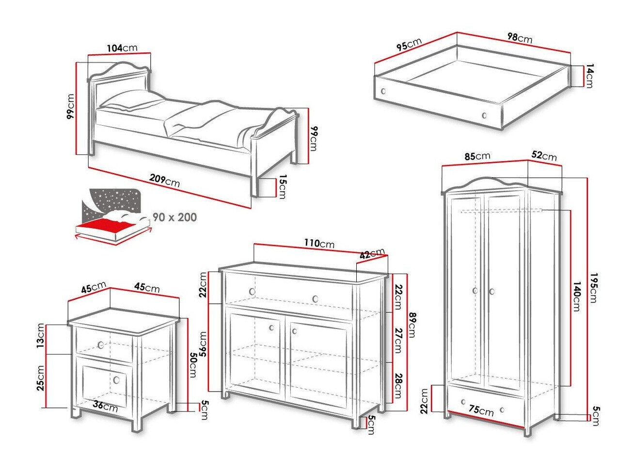 Børneværelsessæt Elblive 126