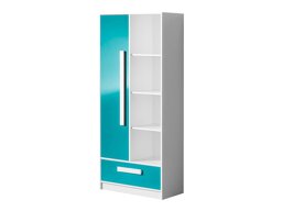 Boekenkast Merevari 104 (Wit + Glans Turquoise)