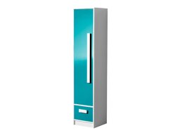 Boekenkast Merevari 105 (Wit + Glans Turquoise)