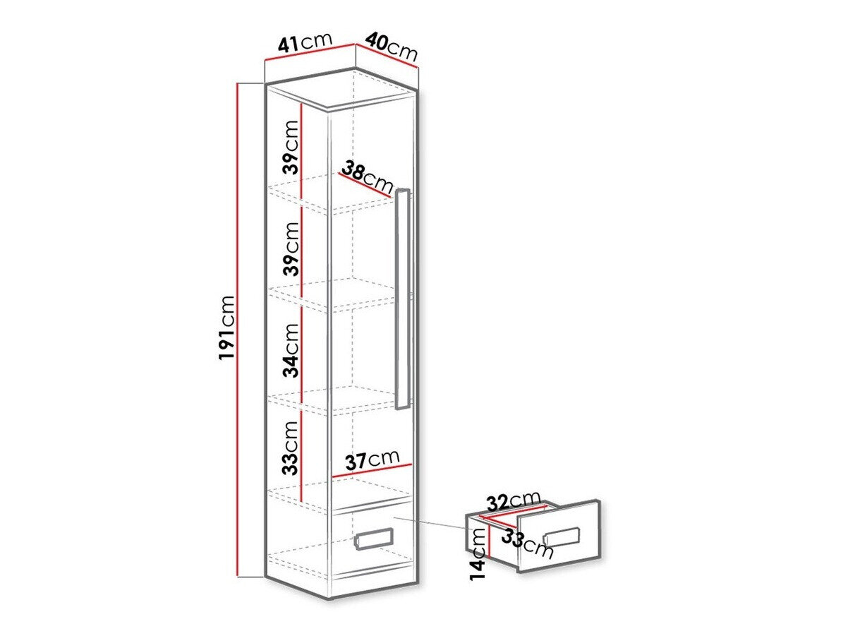 Reol Merevari 105 (Hvid + Glansfuld hvid + Grå)