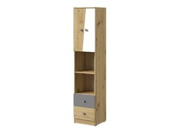 Boekenkast Almira 104 (Artisan eiken + Wit + Grijs)