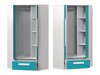 De reeks van de kinderkamer Merevari 107 (Wit + Glans Turquoise)