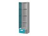 De reeks van de kinderkamer Merevari 107 (Wit + Glans Turquoise)