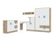 Meubelset Tolfere 107 (Licht eiken + Wit + Turquoise)