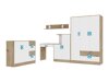 Meubelset Tolfere 107 (Licht eiken + Wit + Turquoise)