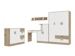 Meubelset Tolfere 107 (Licht eiken + Wit)
