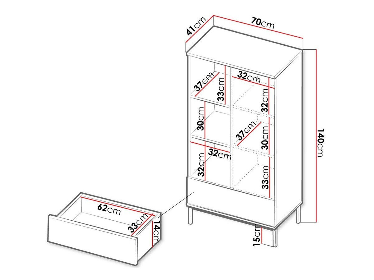 Reol Lomsore 103 (Lyst træ)
