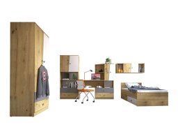 Meubelset Almira 114 (Artisan eiken + Wit + Grijs)