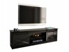 TV-meubel Charlotte 156 (Zwart + Glanzend zwart)