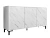 Dressoir Charlotte 159 (Wit + Wit marmer)