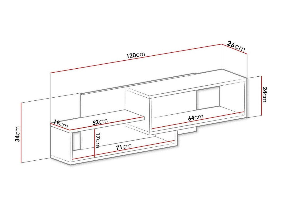 Wandplank Sorviru 105 (Wit + Roze)