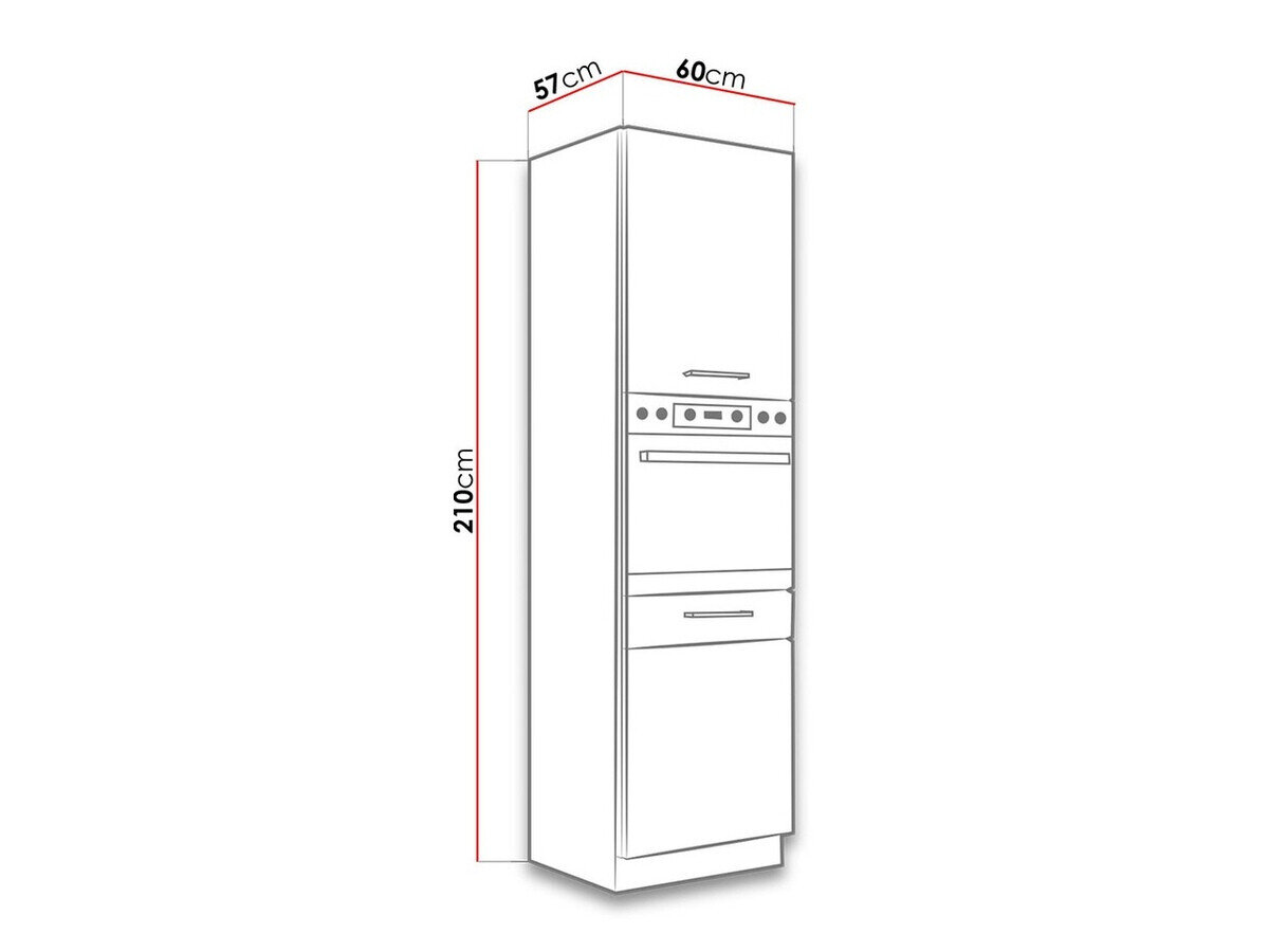 Modulinė spintelė įmontuojamai buitinei technikai Wood White 113