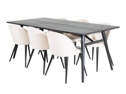 Eetkamerset Dallas 1676 (Beige + Zwart)