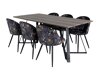 Eetkamerset Dallas 340 (Bloemen patroon + Zwart)