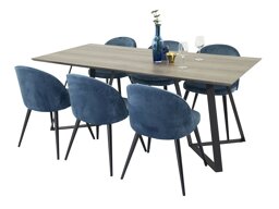Eetkamerset Dallas 340 (Donkerblauw + Zwart)