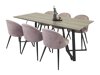 Eetkamerset Dallas 340 (Stoffig roze + Zwart)