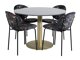 Eetkamerset Dallas 1209 (Bloemen patroon + Zwart)
