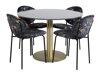 Eetkamerset Dallas 1209 (Bloemen patroon + Zwart)