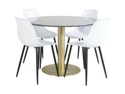 Eetkamerset Dallas 1214 (Wit + Zwart)