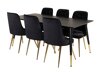Eetkamerset Dallas 1256 (Zwart + Gouden)
